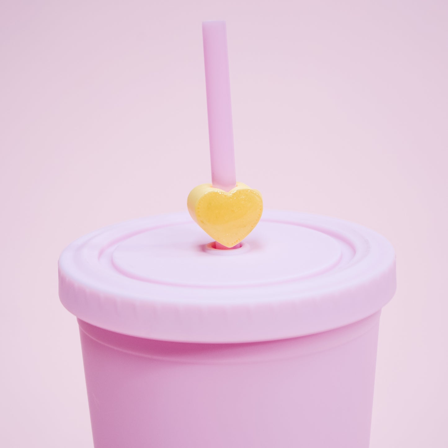Pastel Mini Heart Straw Charm