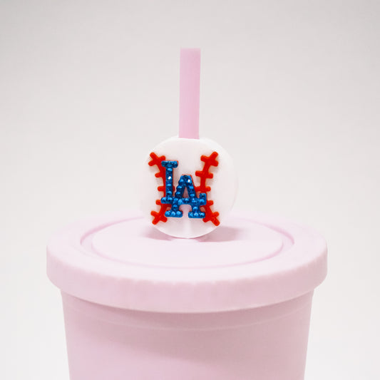 LA Baseball Straw Charm