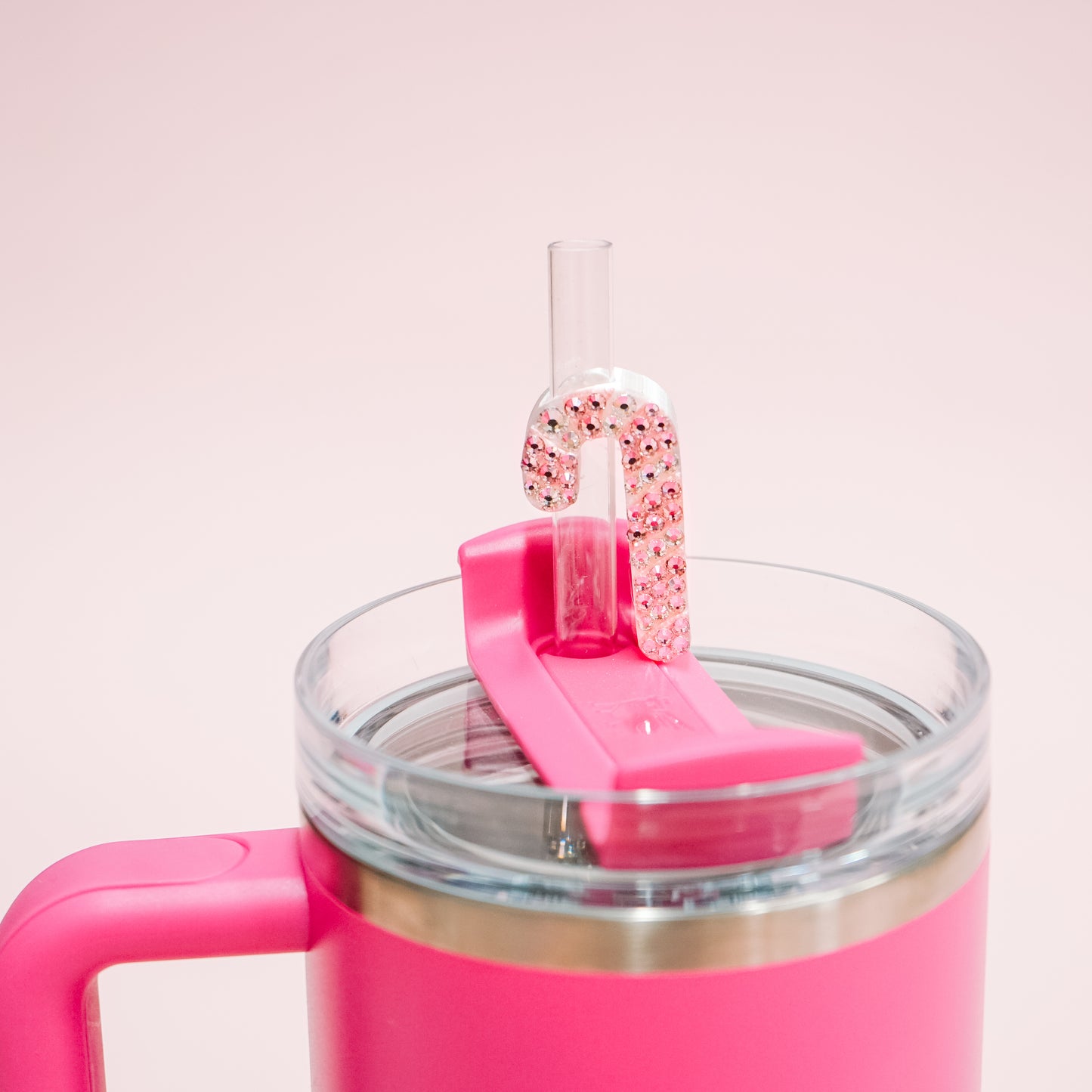 Candy Cane Straw Charm