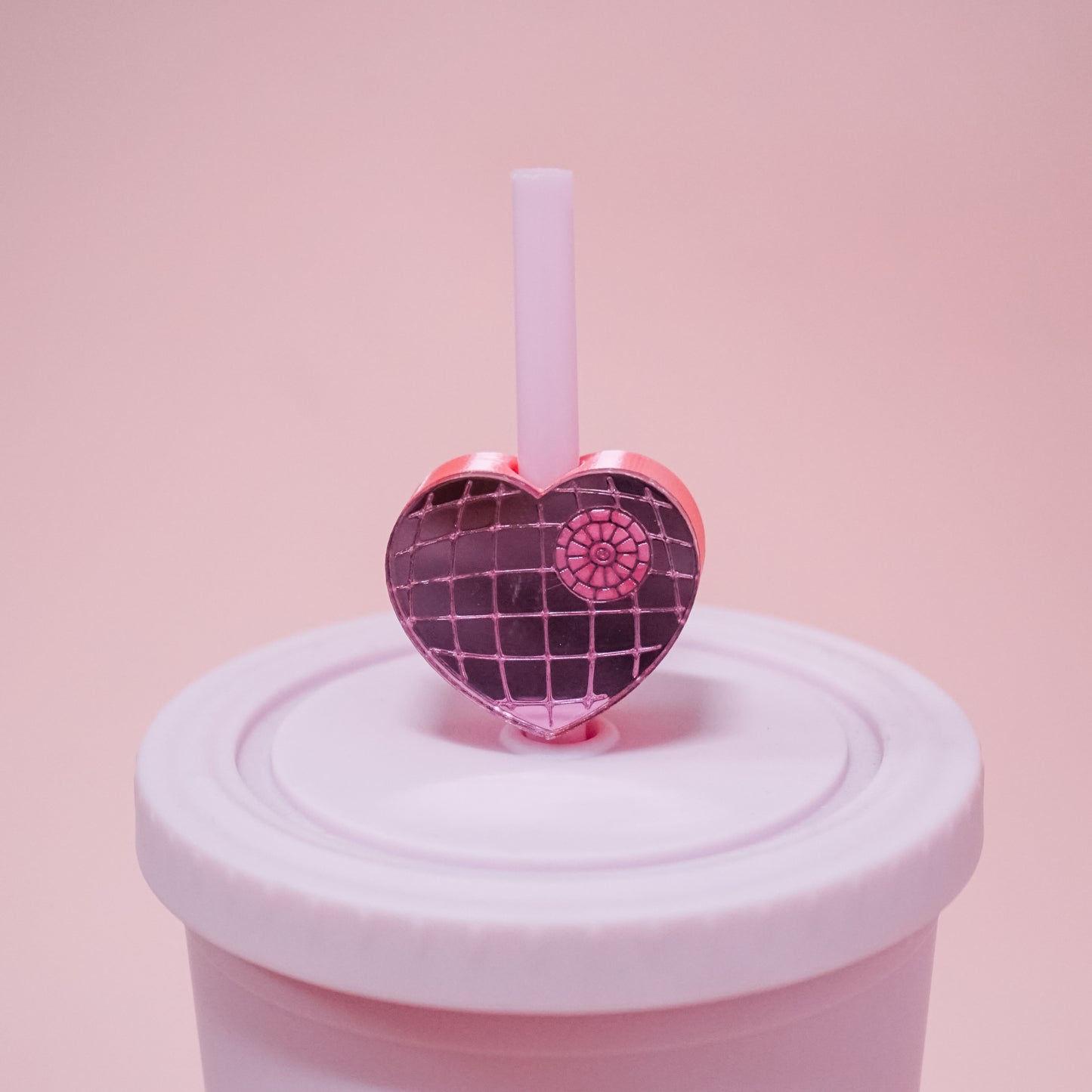 Disco Death Heart Straw Charm