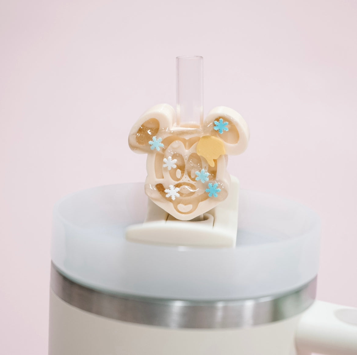 Holiday Ears Waffle Straw Charm