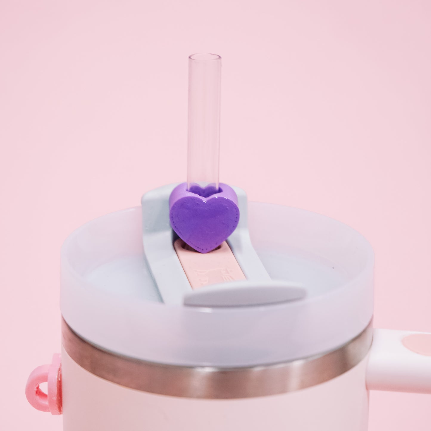 Pastel Mini Heart Straw Charm