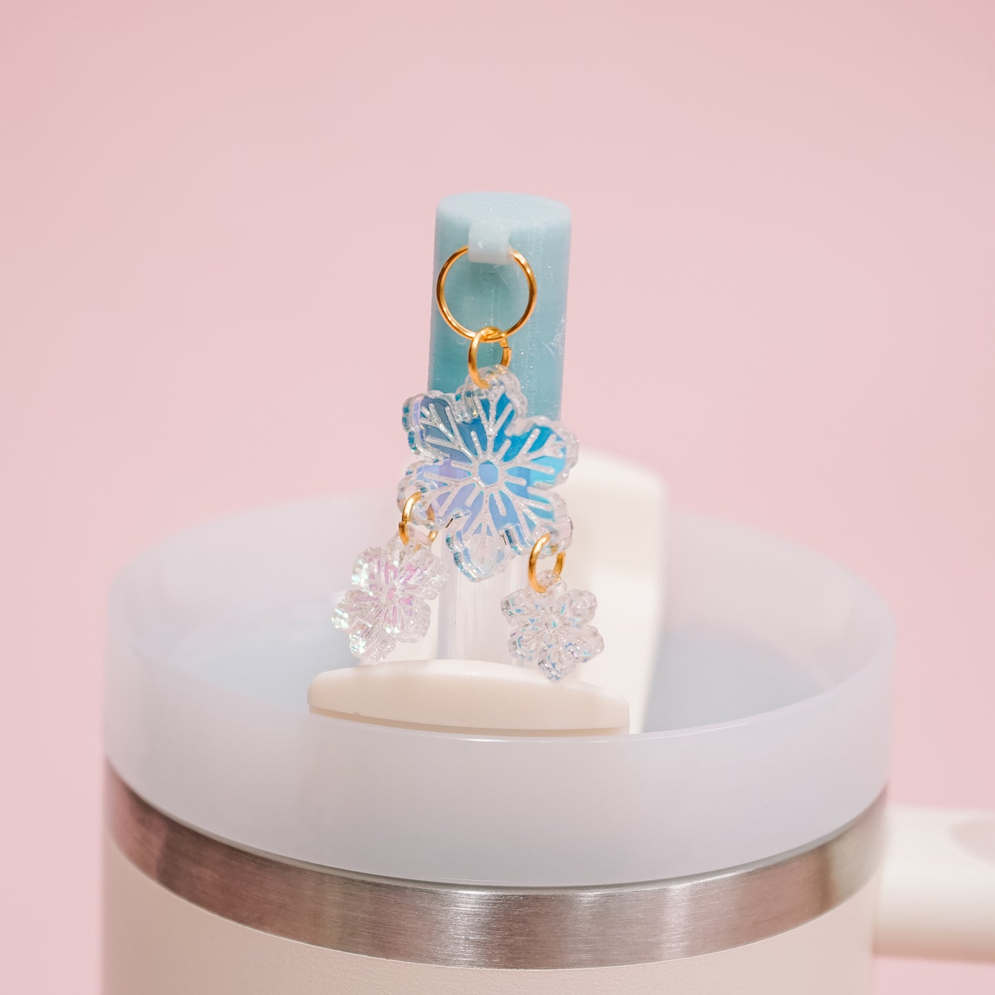 Snowflake Charmed Straw Cover