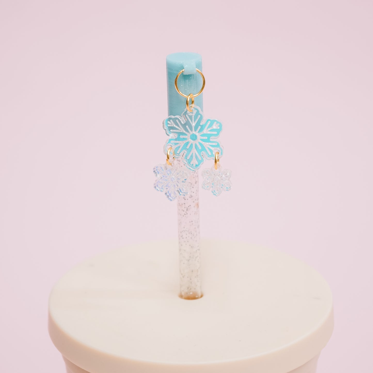 Snowflake Charmed Straw Cover
