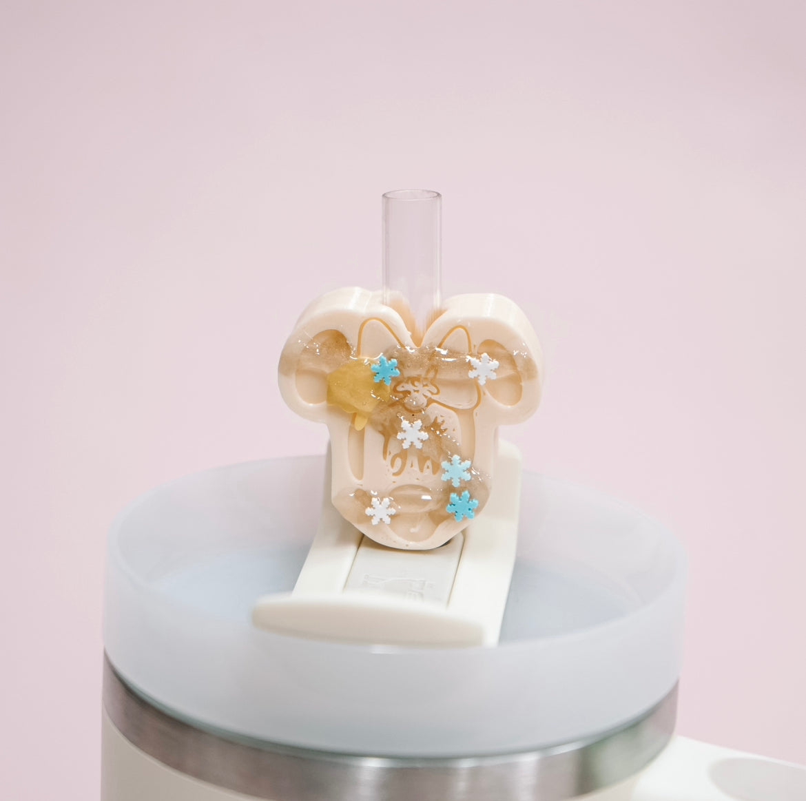 Holiday Ears Waffle Straw Charm