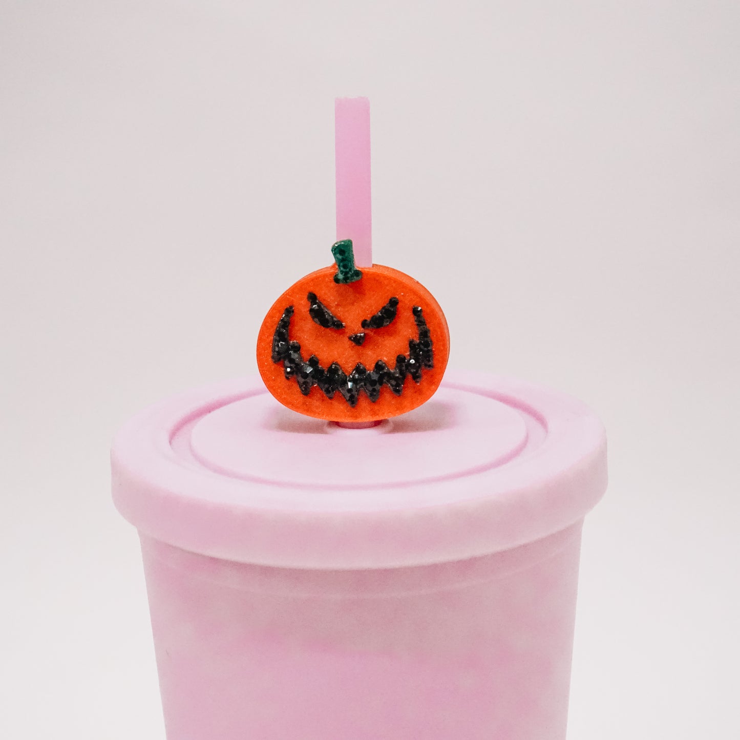 Scary Pumpkin Straw Charm