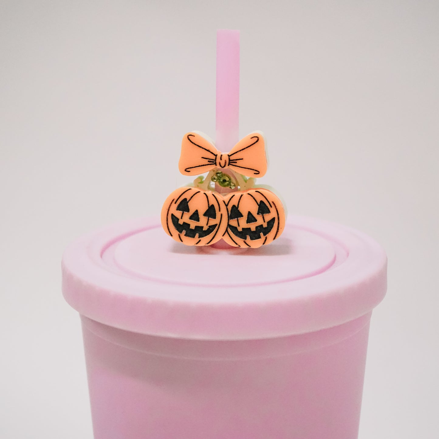 Jack-O-Cherries Straw Charm