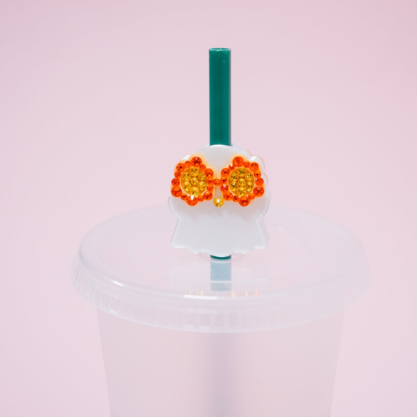 Hippie Ghost Straw Charm
