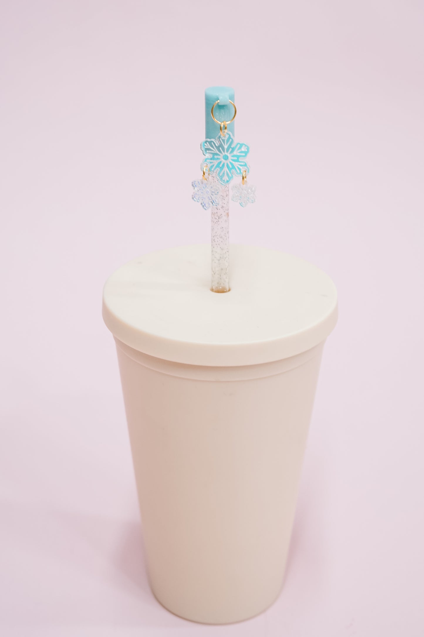 Snowflake Charmed Straw Cover