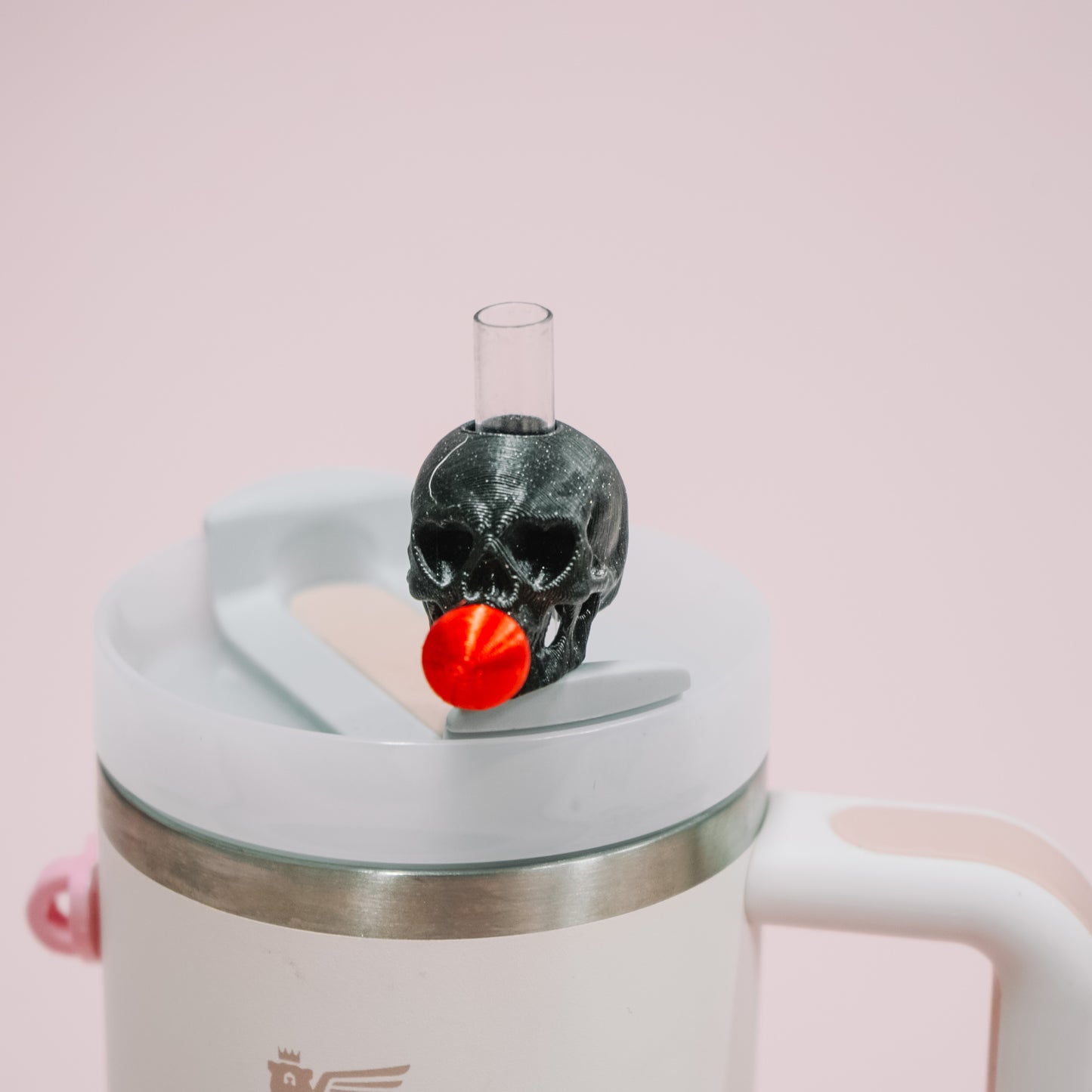 Bubblegum Skull Straw Charm