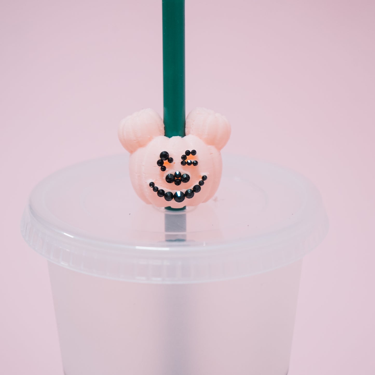 3D Winking Pumpkin Straw Charm