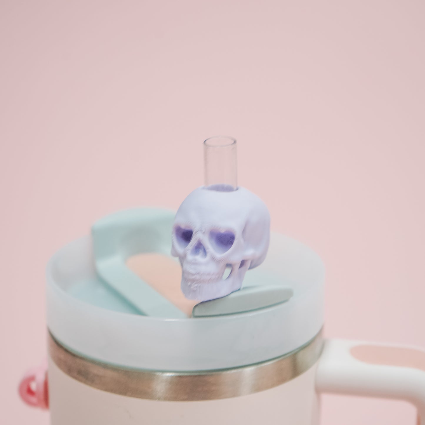Pastel Skull Straw Charm