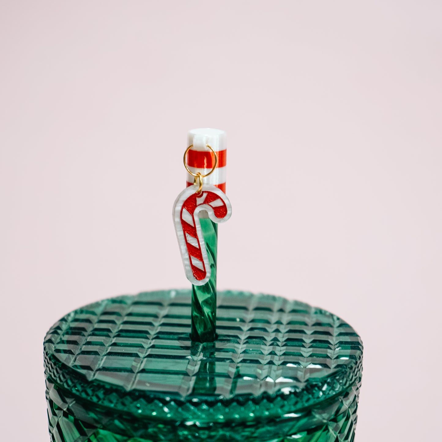 Candy Cane Charmed Straw Cover