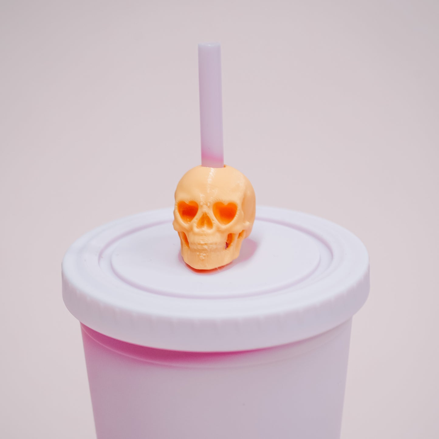 Pastel Skull Straw Charm