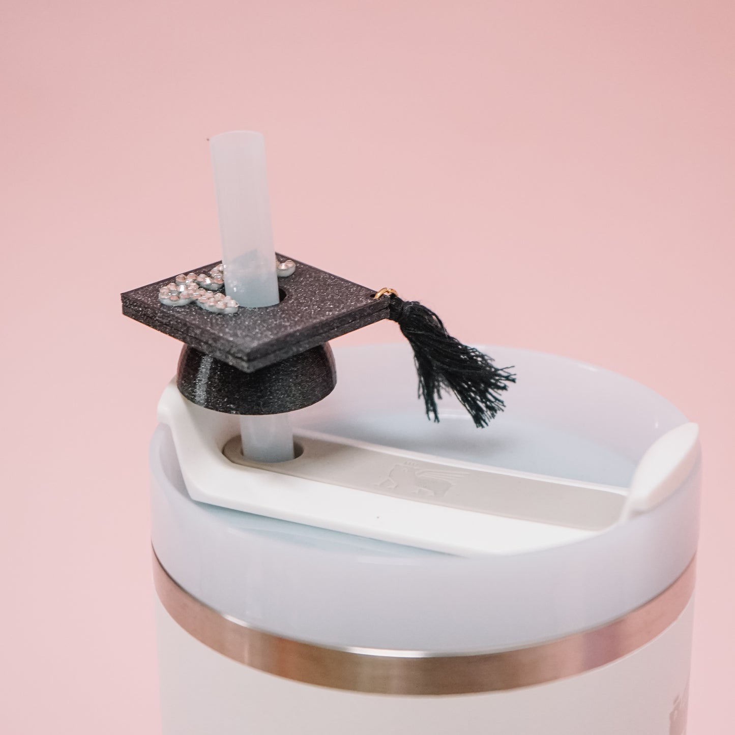 Grad Cap Straw Charm
