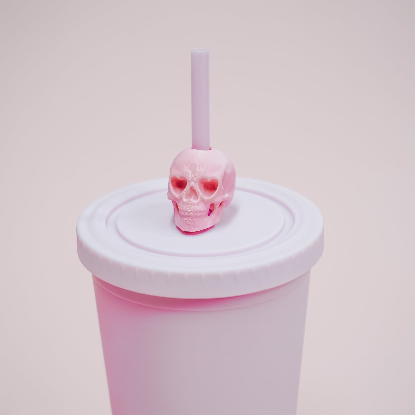 Pastel Skull Straw Charm
