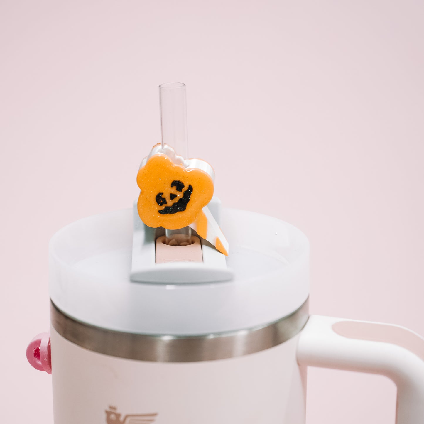 Pumpkin Cotton Candy Straw Charm