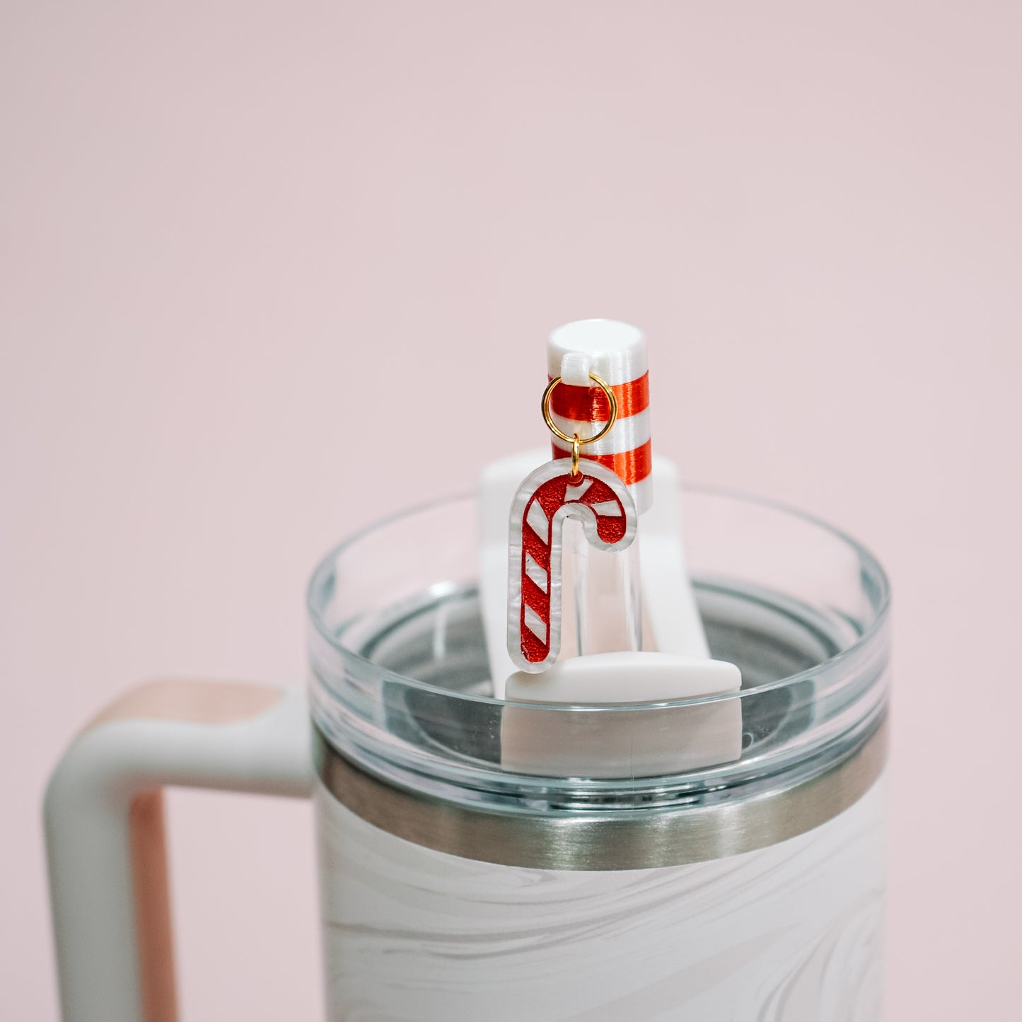 Candy Cane Charmed Straw Cover