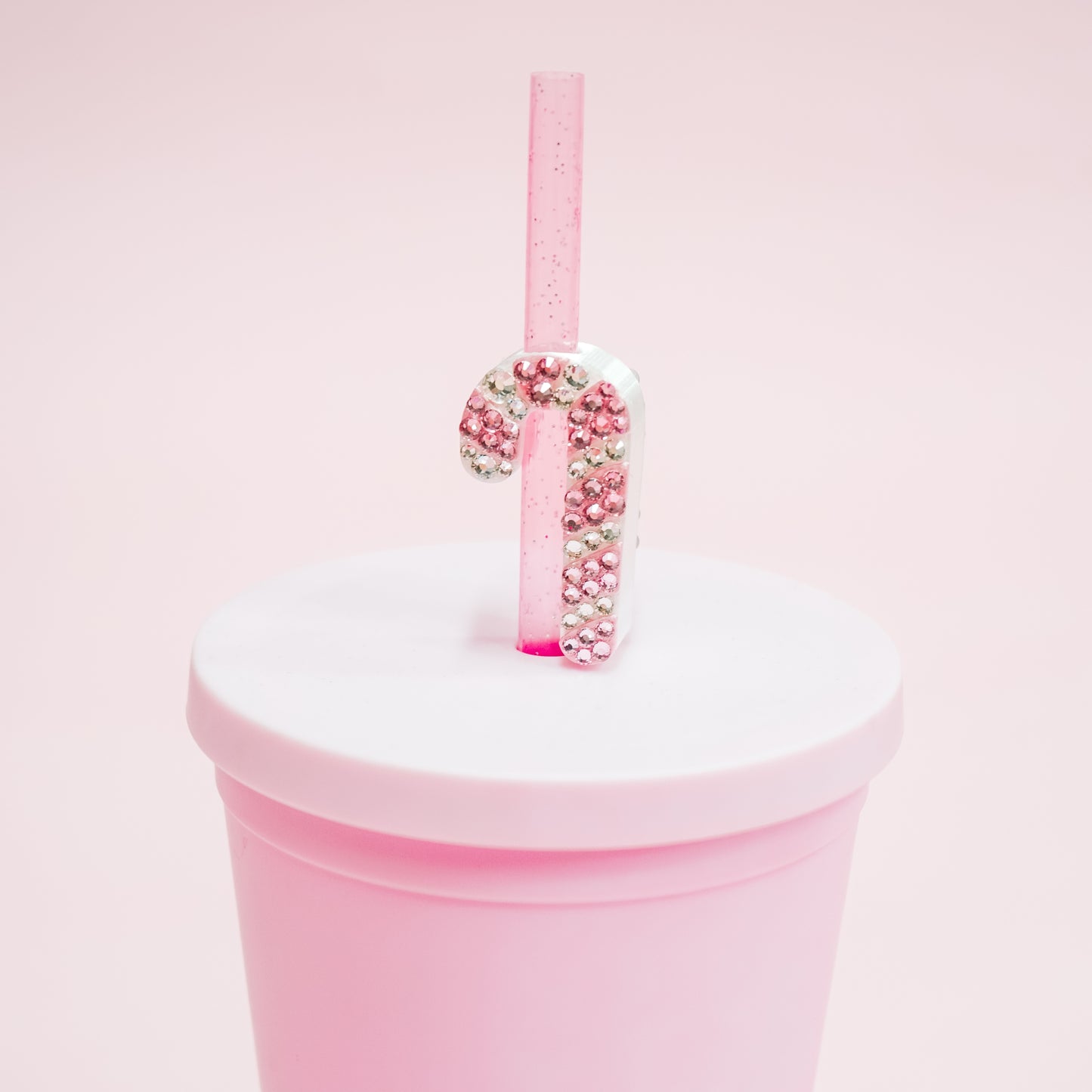 Candy Cane Straw Charm