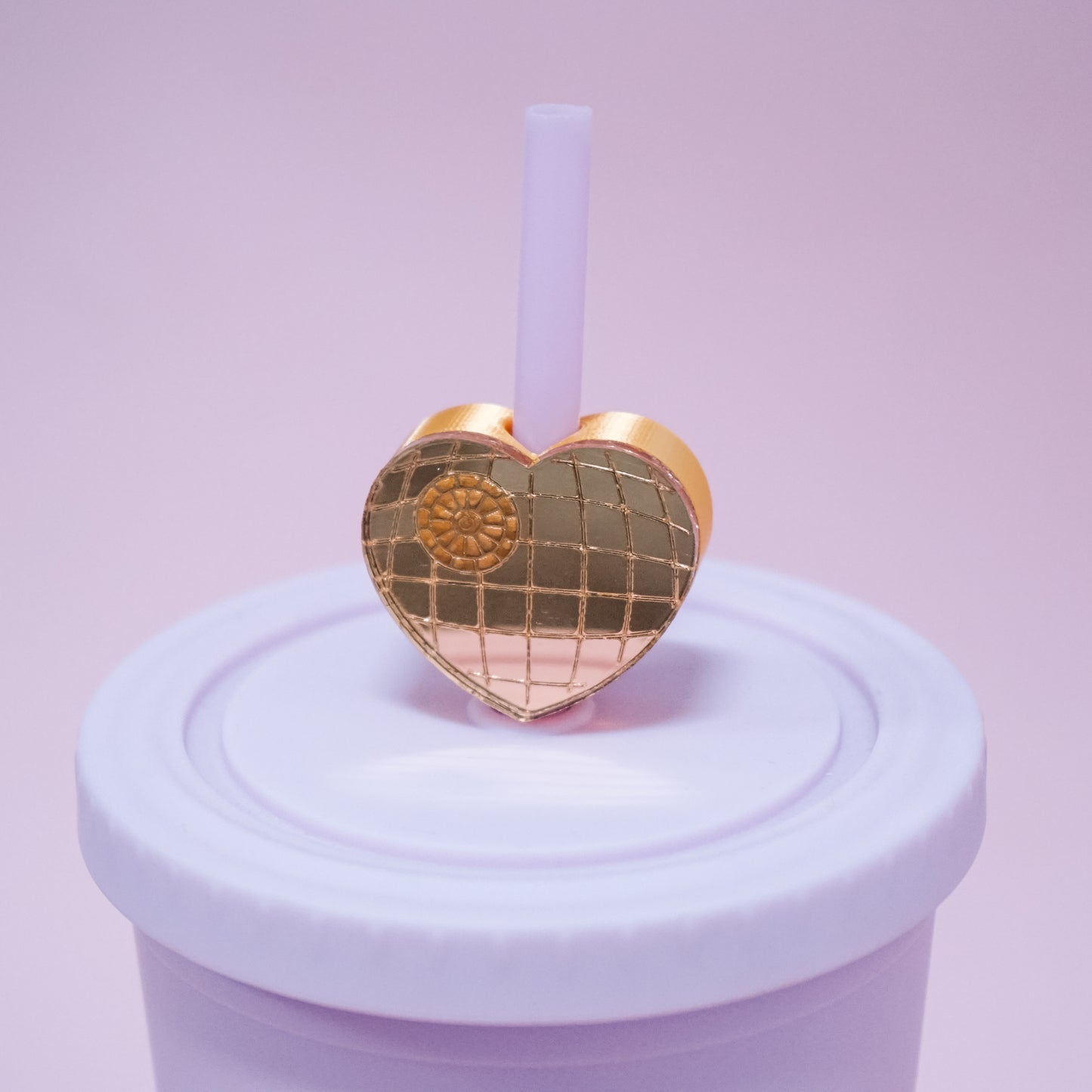 Disco Death Heart Straw Charm