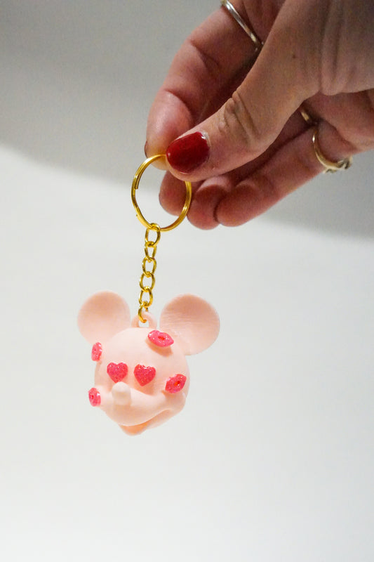 3D Valentine Mouse Bag Charm