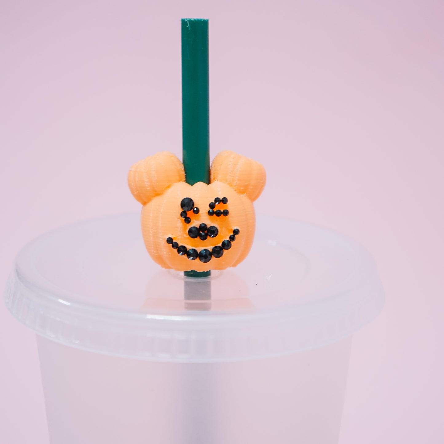 3D Winking Pumpkin Straw Charm