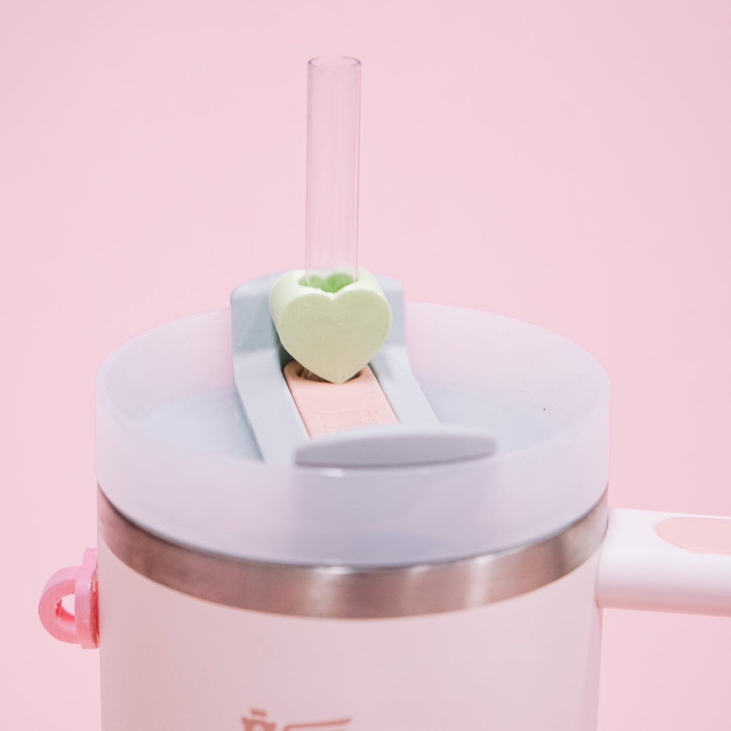 Pastel Mini Heart Straw Charm