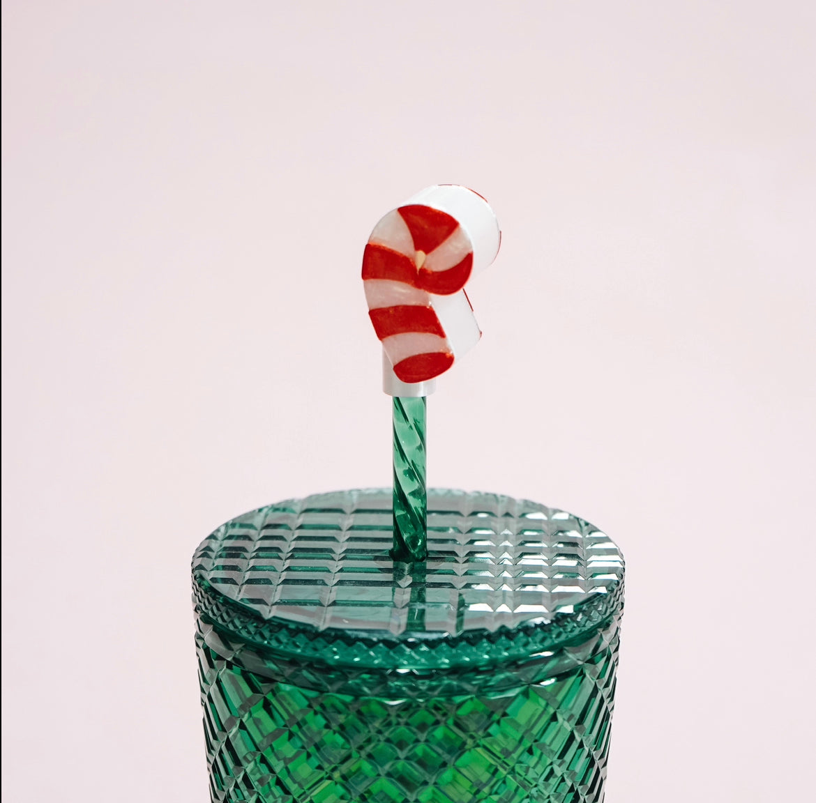 Candy Cane Charmed Straw Cover