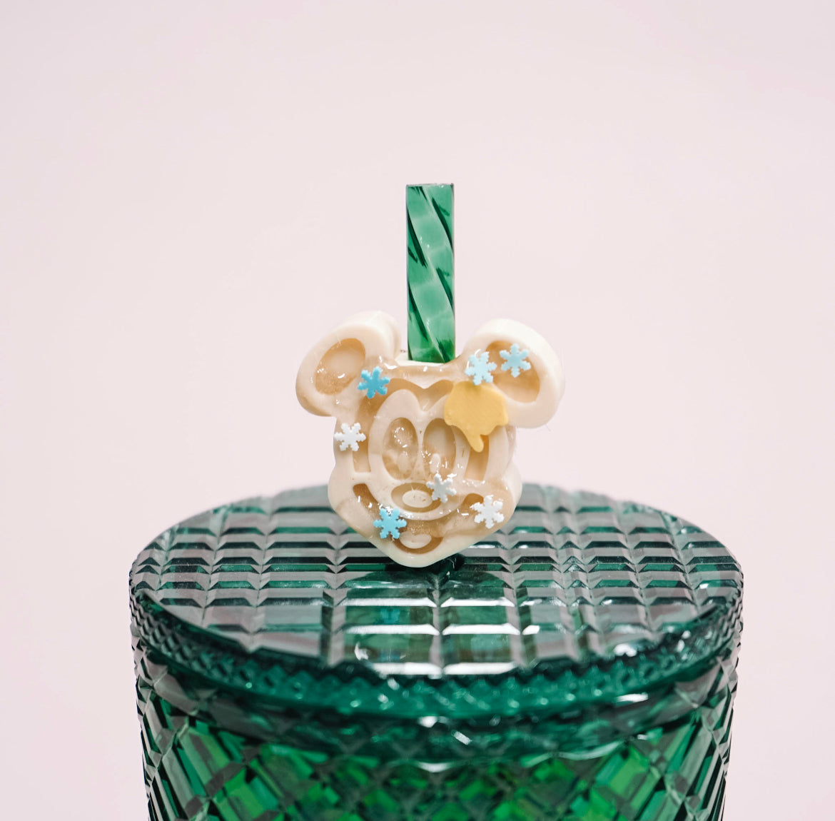 Holiday Ears Waffle Straw Charm