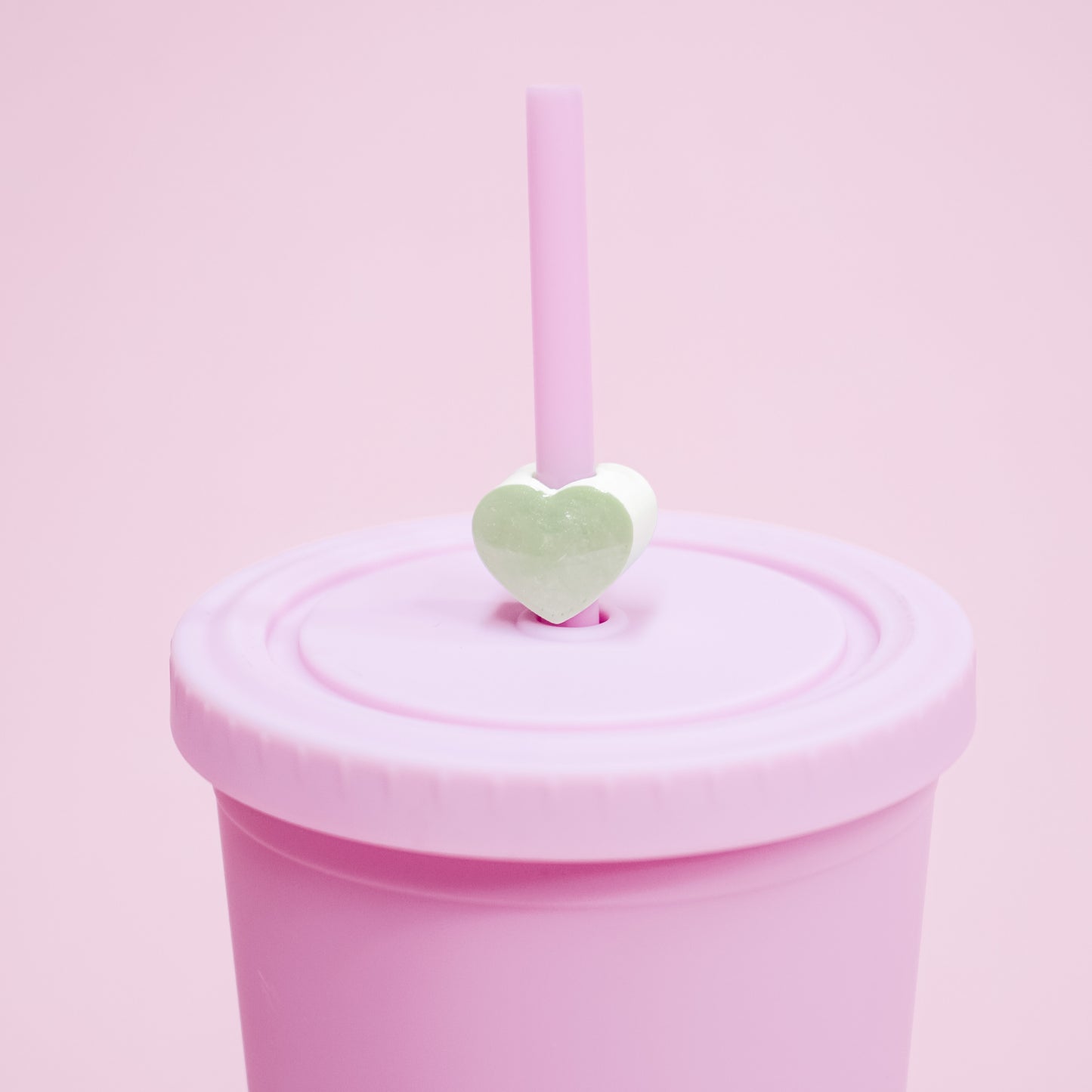 Pastel Mini Heart Straw Charm
