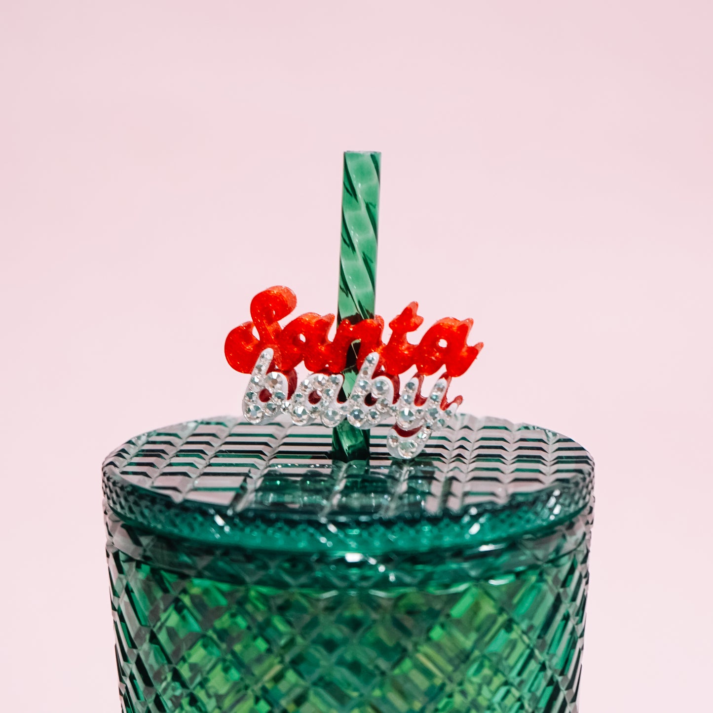 Santa Baby Straw Charm