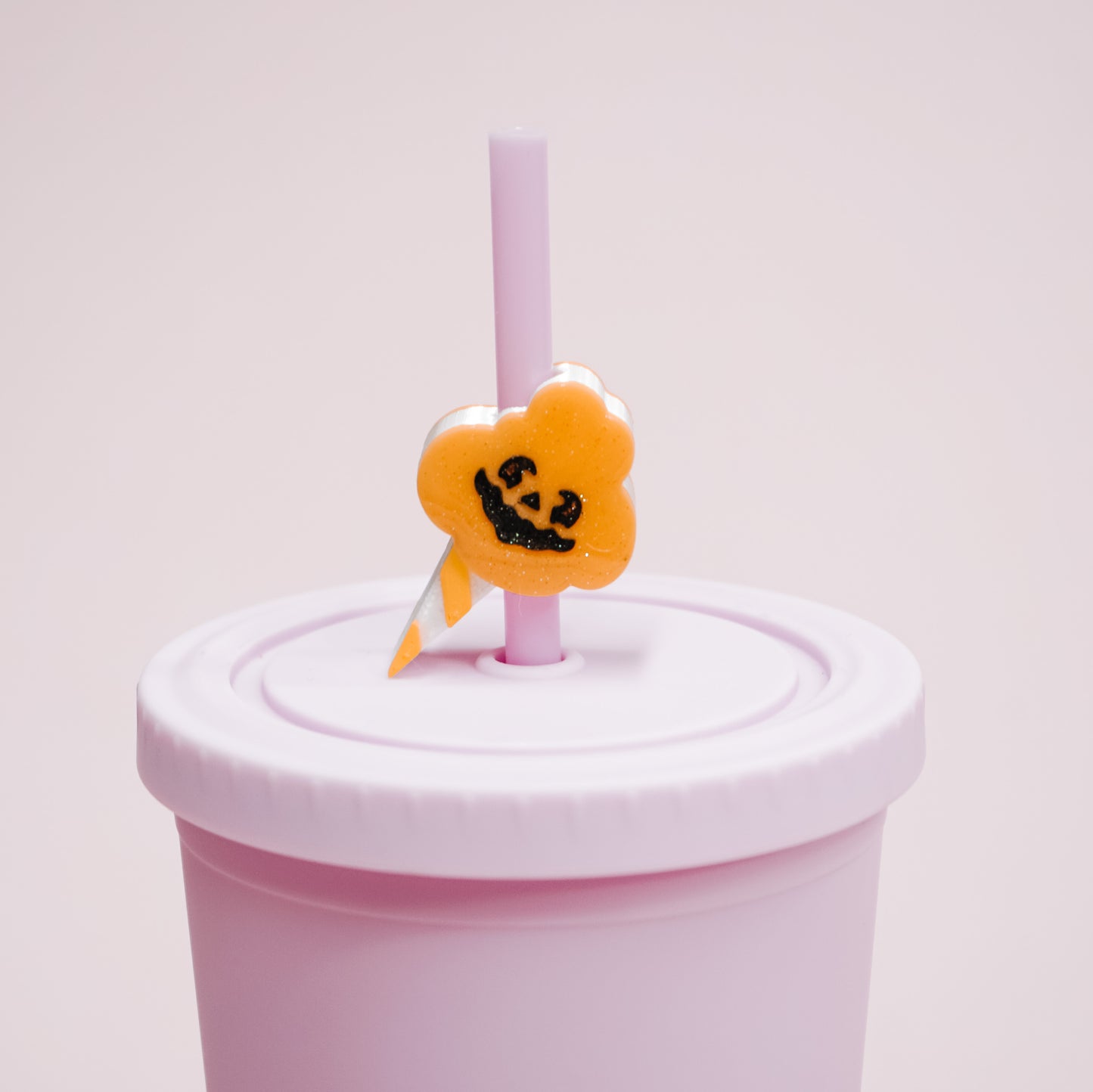 Pumpkin Cotton Candy Straw Charm