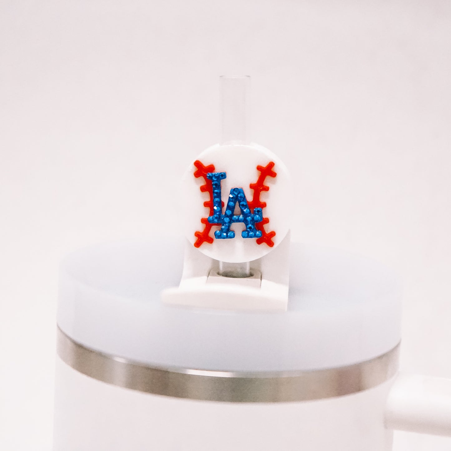 LA Baseball Straw Charm