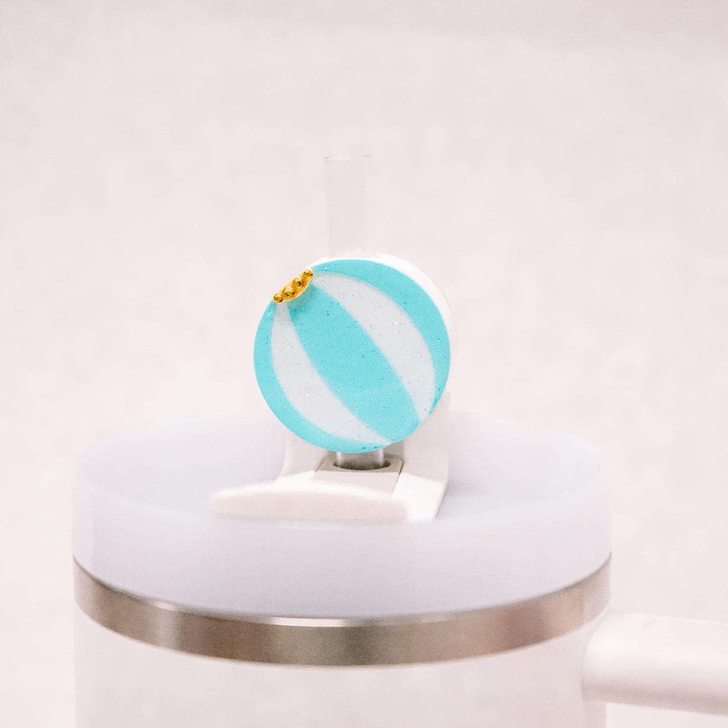 Beach Ball Straw Charm