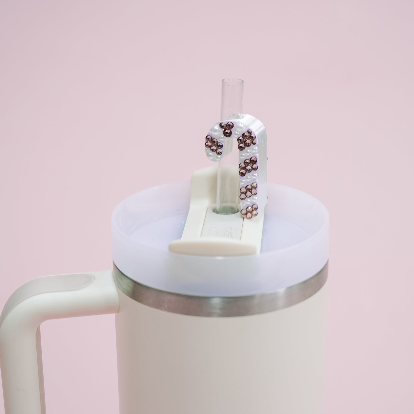 Candy Cane Straw Charm
