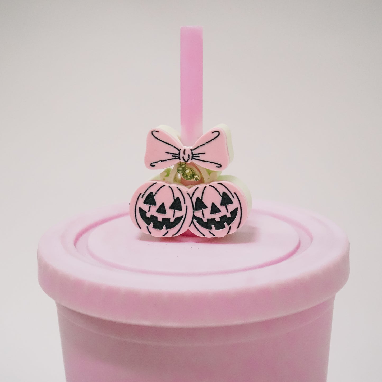 Jack-O-Cherries Straw Charm