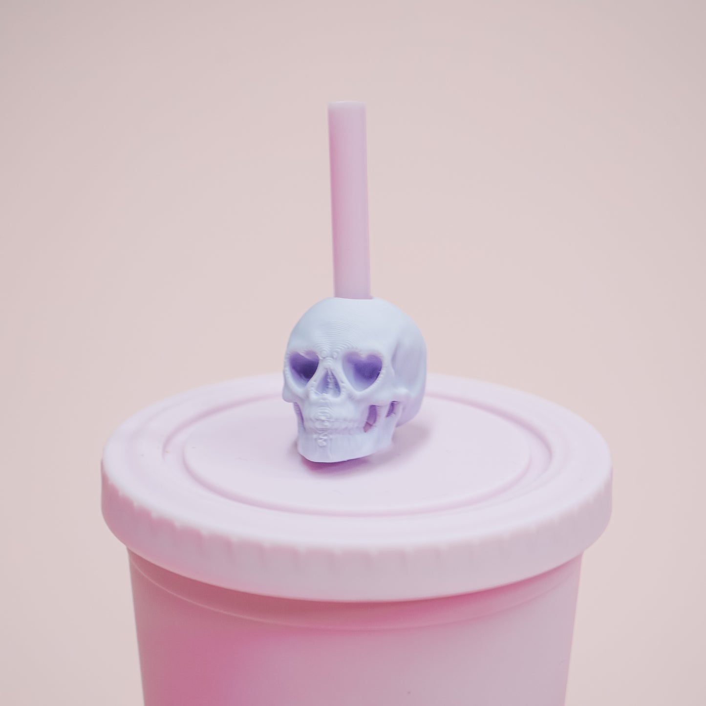 Pastel Skull Straw Charm