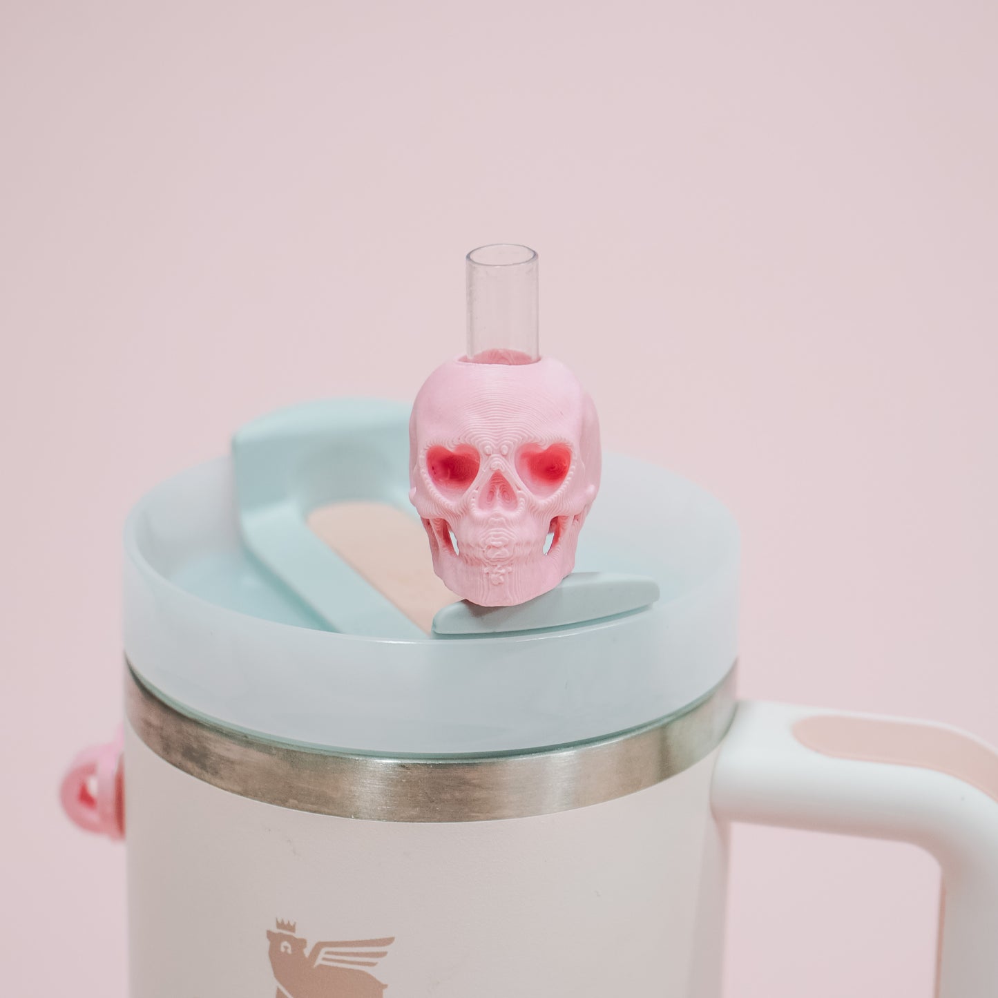 Pastel Skull Straw Charm