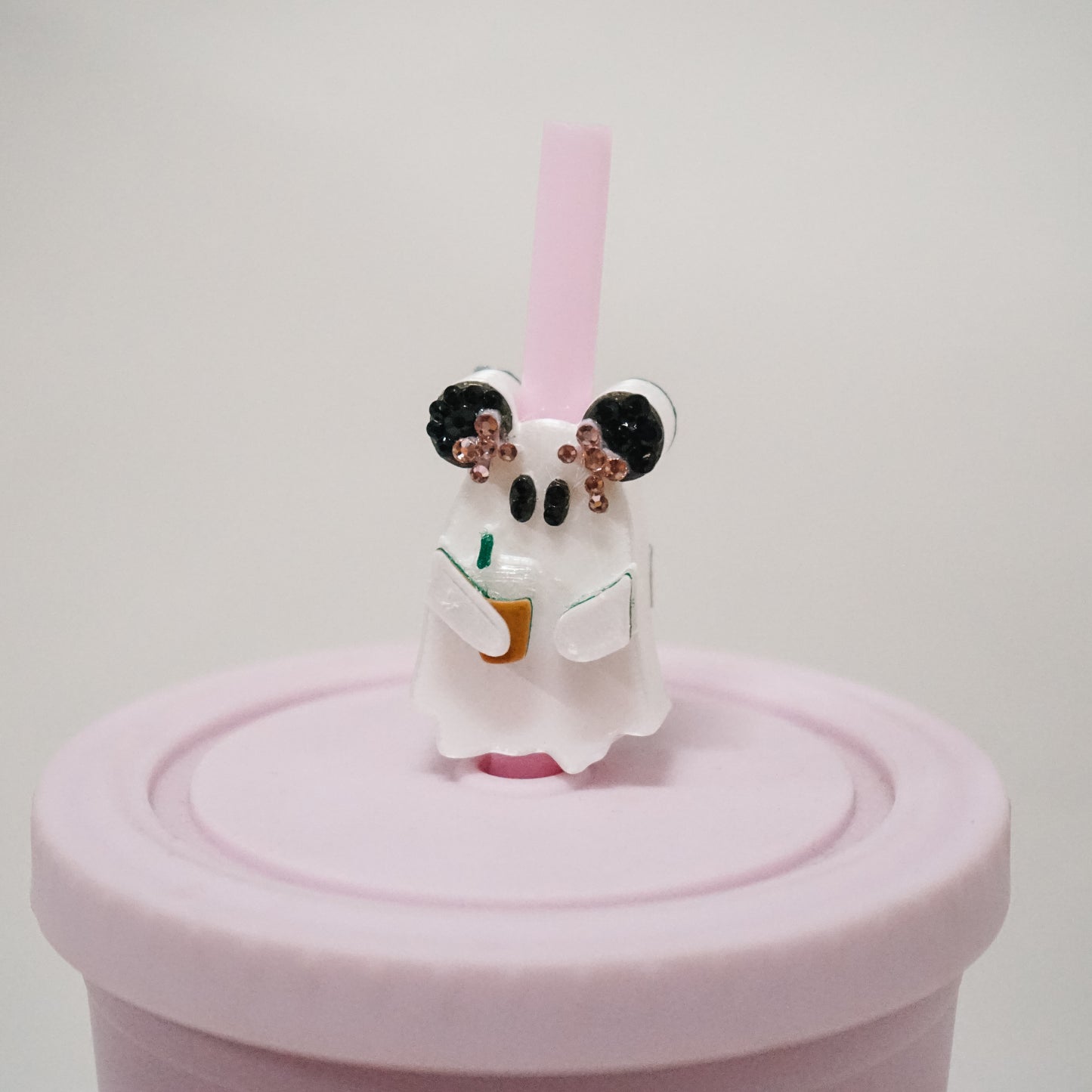 Iced Coffee Ghostie Straw Charm