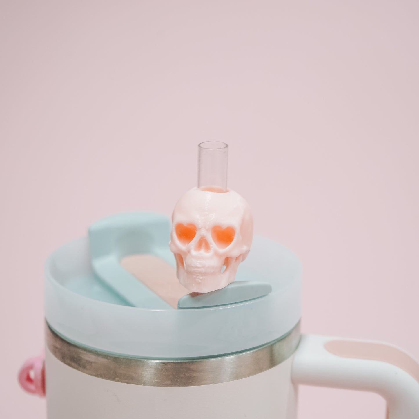 Pastel Skull Straw Charm