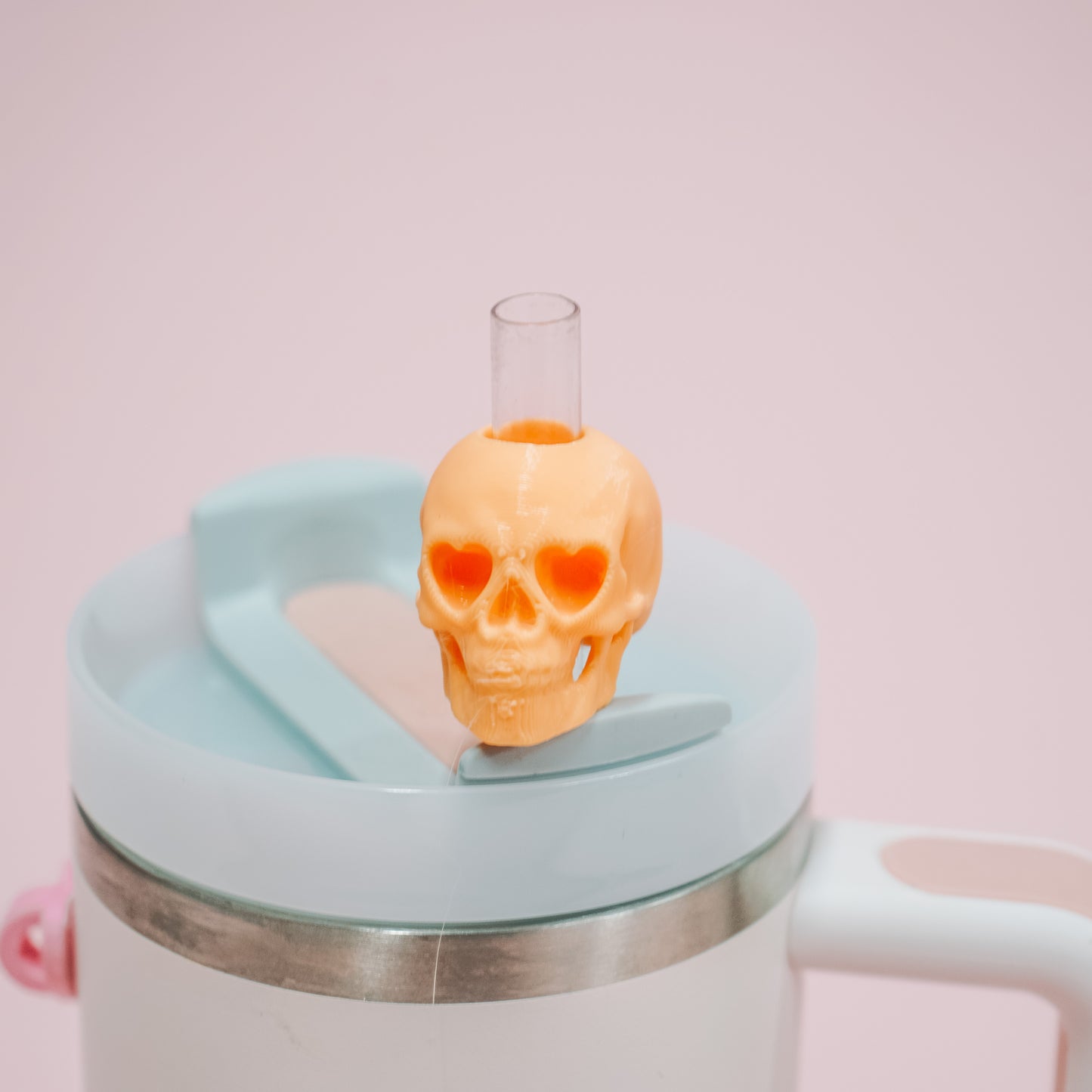 Pastel Skull Straw Charm