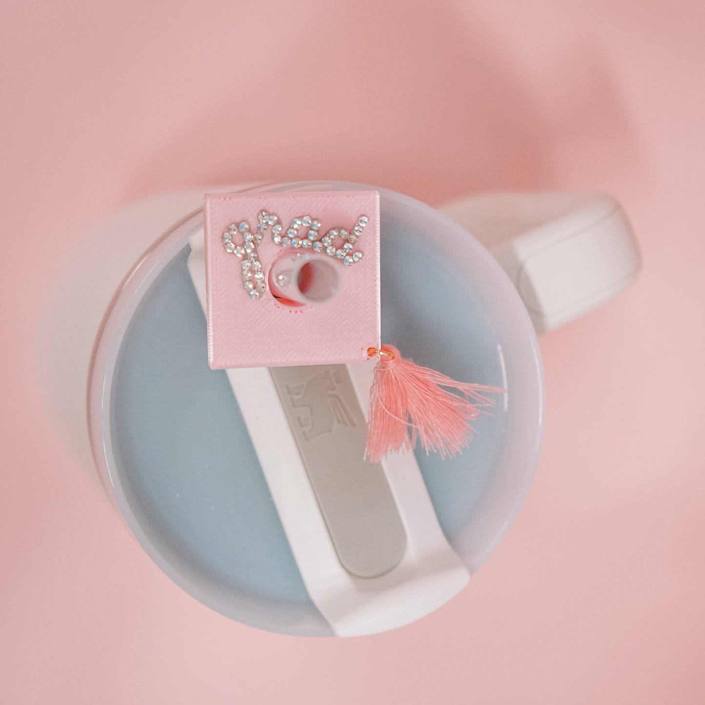 Grad Cap Straw Charm