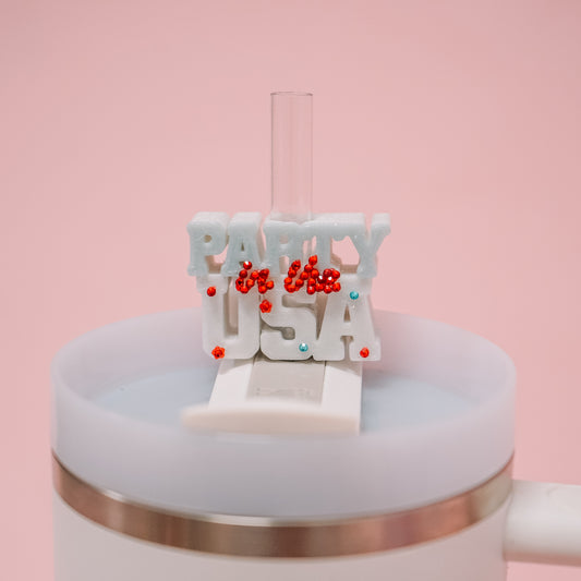 USA Party Straw Charm