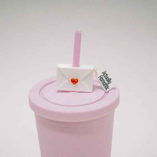 Romantic Letter Straw Charm