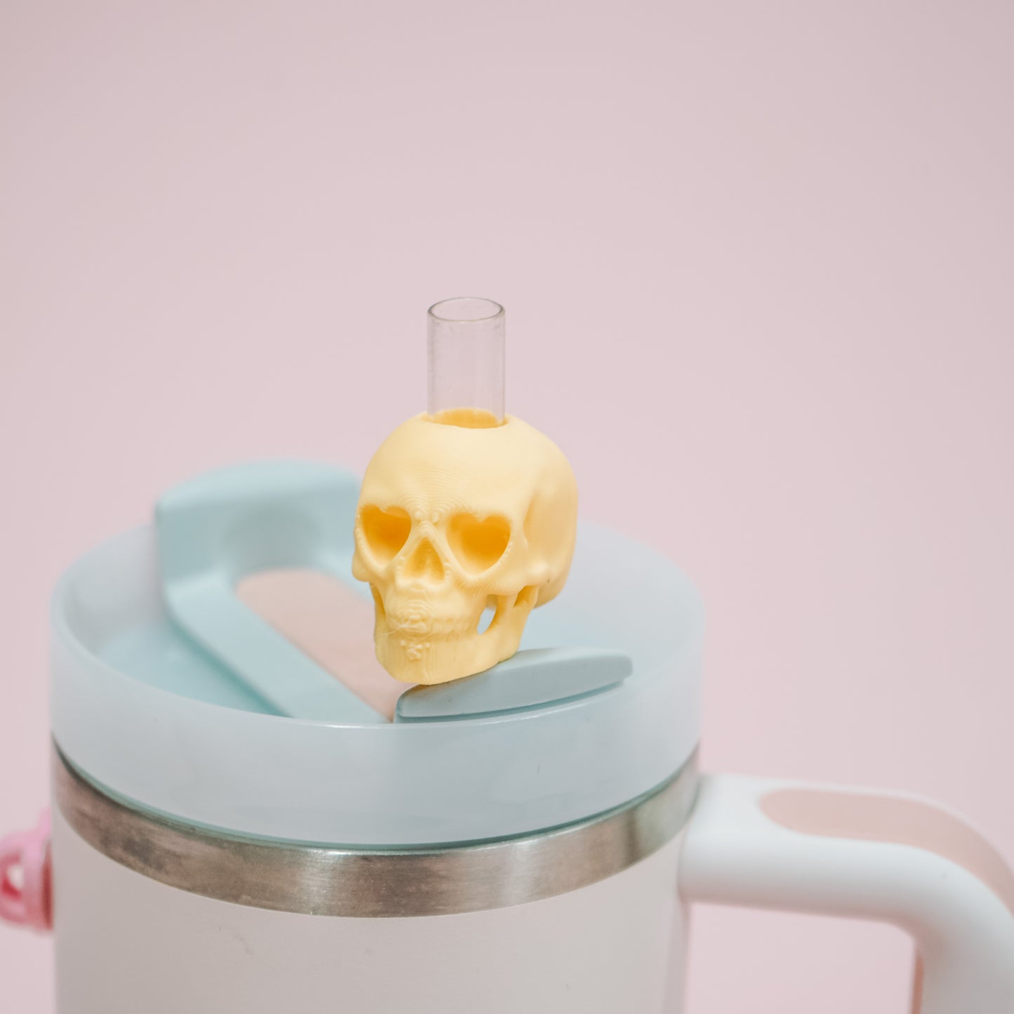 Pastel Skull Straw Charm