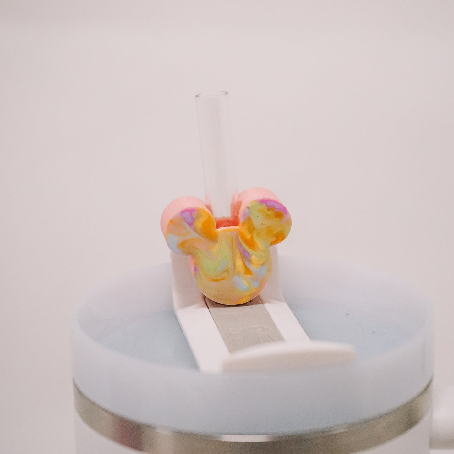 Ears Tie Dye Straw Charm