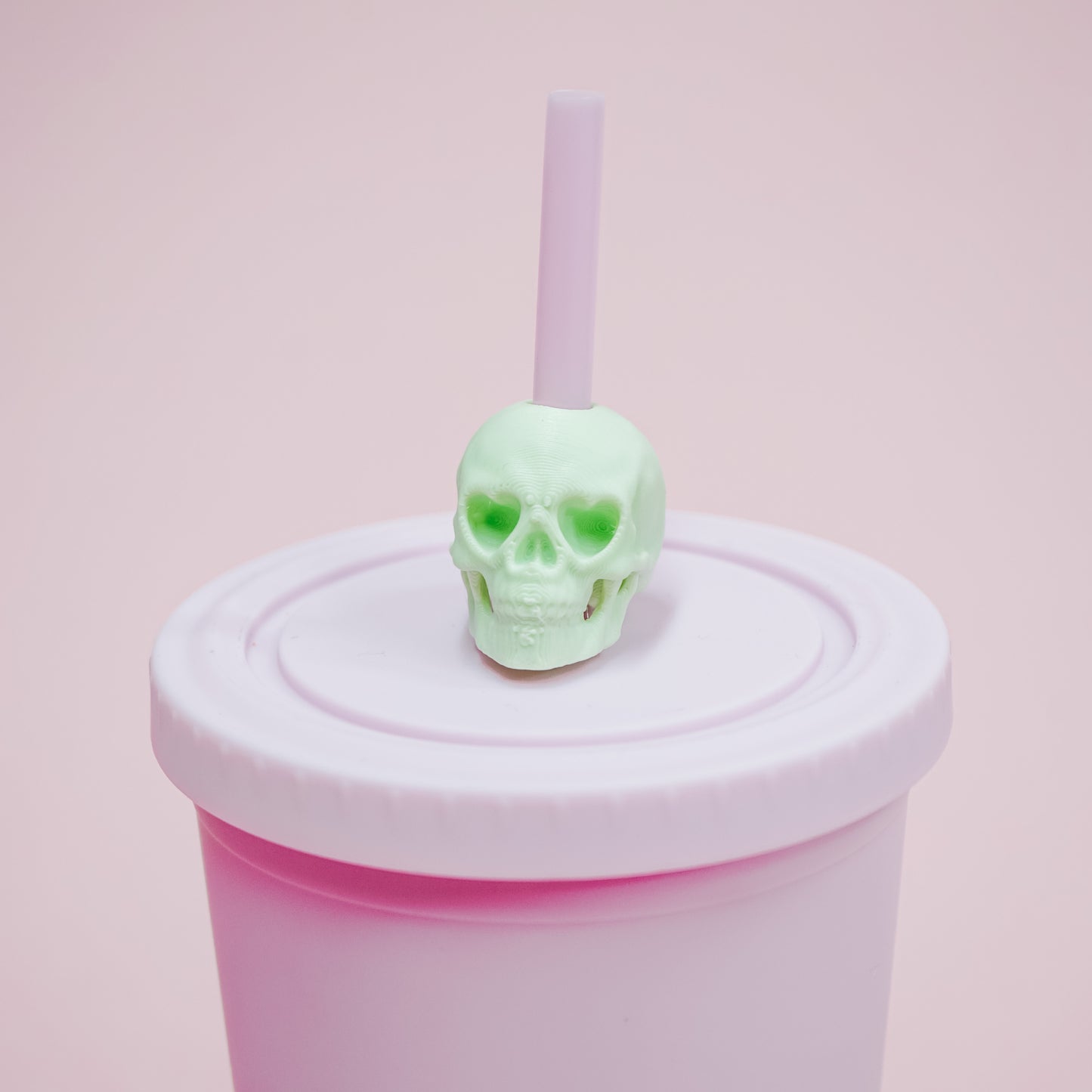 Pastel Skull Straw Charm
