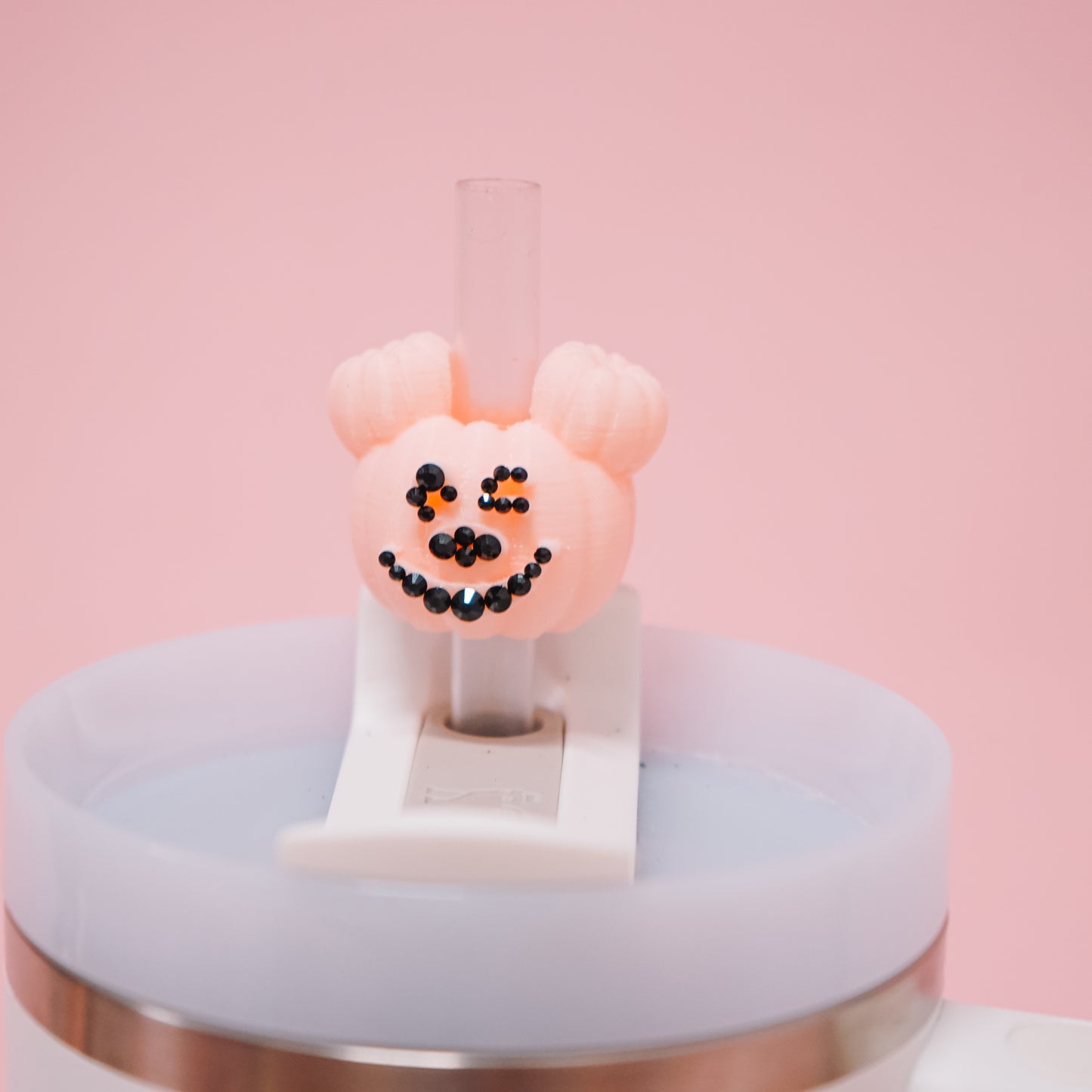 3D Winking Pumpkin Straw Charm