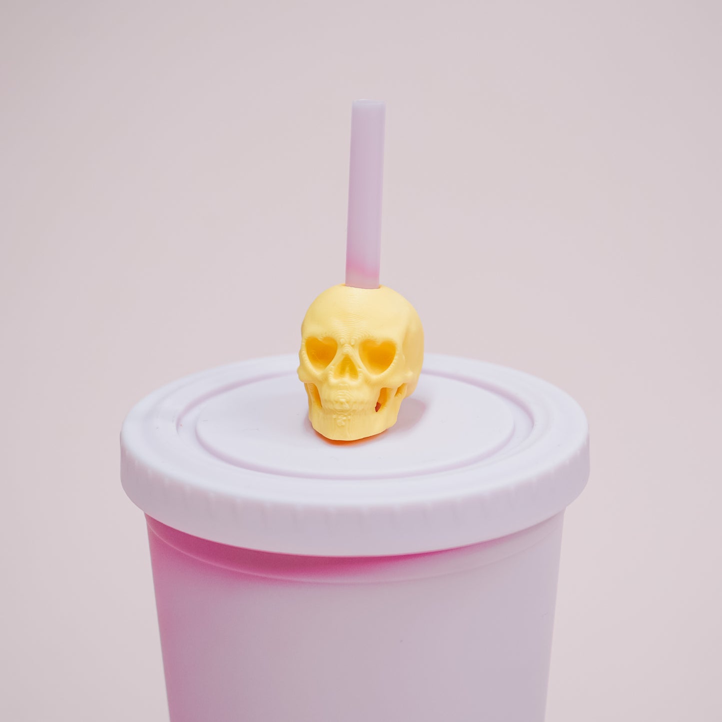 Pastel Skull Straw Charm
