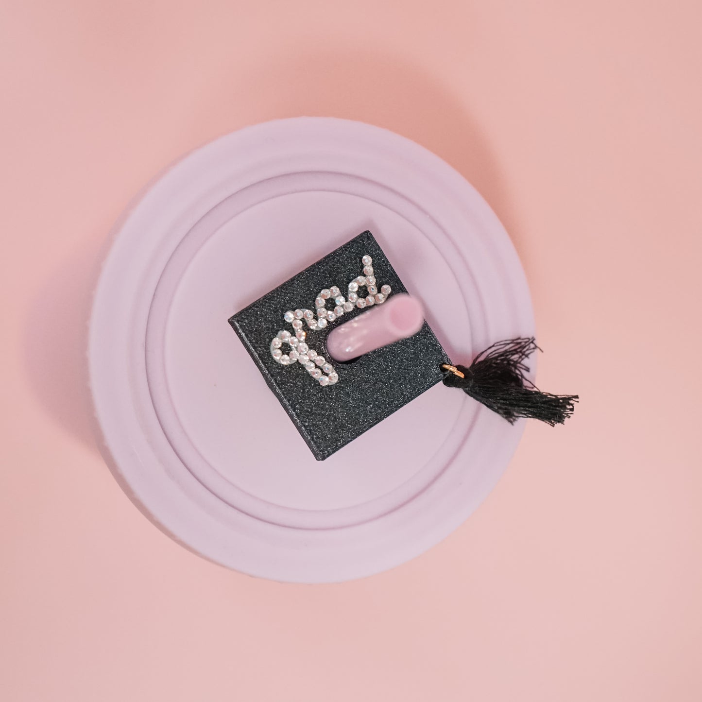 Grad Cap Straw Charm